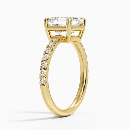 Dara Low-Profile Diamond Ring - Asscher Cut Center Stone