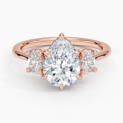 Oval-Cut Three Stone Diamond Ring (1/2 ct. tw.) - Pear Center Stone