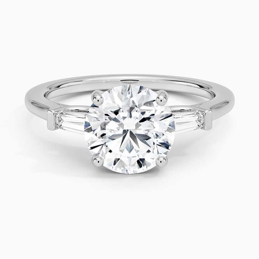 Symphony Perfect Fit Tapered Baguette Diamond Ring - Round Center Stone
