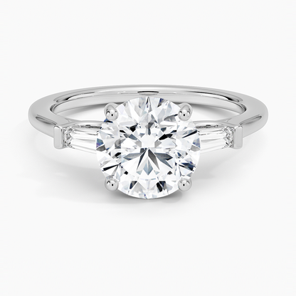 Symphony Perfect Fit Tapered Baguette Diamond Ring - Round Center Stone