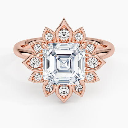 Fiore Halo Diamond Ring (1/4 ct. tw.) - Asscher Cut Center Stone