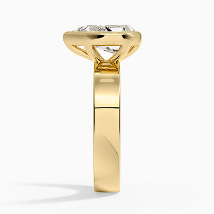 Peyton Bezel Diamond Solitaire Ring - Pear Center Stone