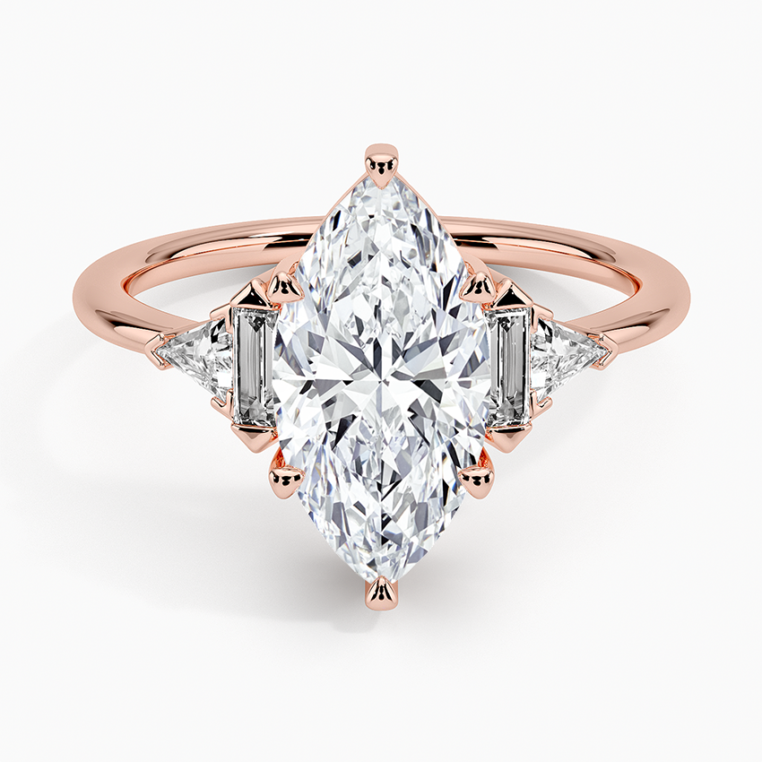 Edie Art Deco Diamond Ring (1/4 ct. tw.) - Marquise Center Stone