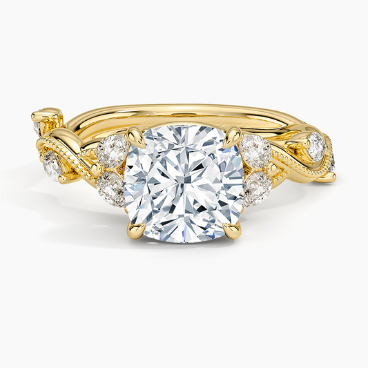Vintage Secret Garden Diamond Ring (3/8 ct. tw.) - Cushion Cut Center Stone