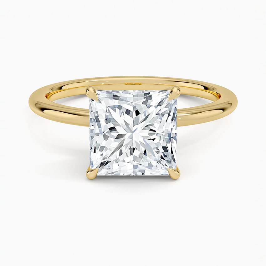 Petite Elodie 1.5mm Ring - Princess Cut Center Stone