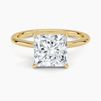 Petite Elodie 1.5mm Ring - Princess Cut Center Stone
