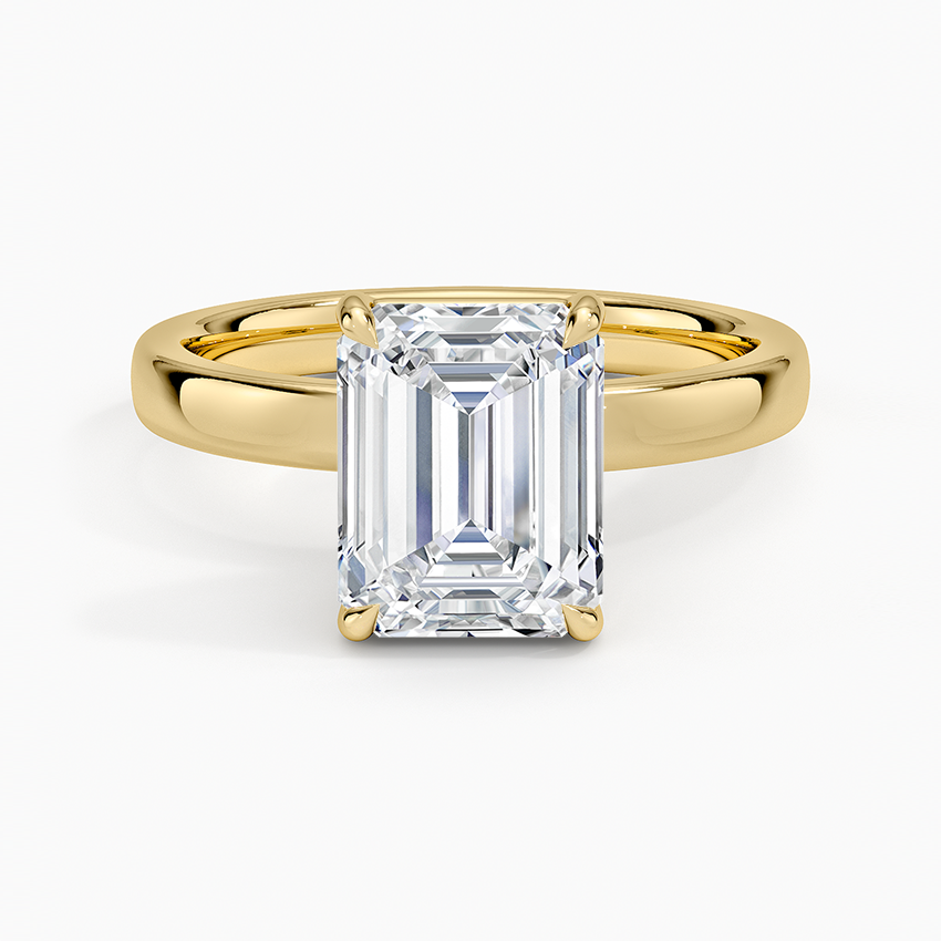 Fairmined Perfect Fit Solitaire 2.5mm Ring - Emerald Cut Center Stone