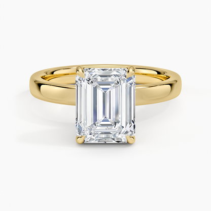 Fairmined Perfect Fit Solitaire 2.5mm Ring - Emerald Cut Center Stone