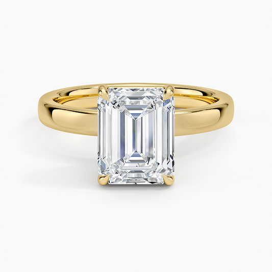 Fairmined Perfect Fit Solitaire 2.5mm Ring - Emerald Cut Center Stone