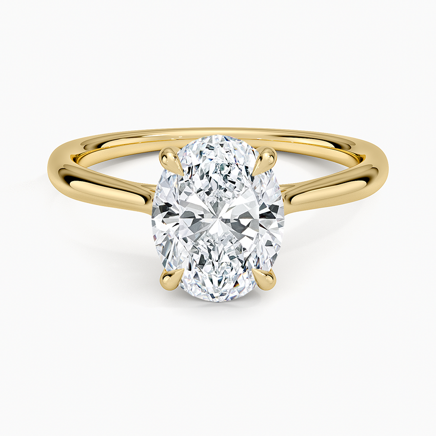 Freesia Cathedral Solitaire Ring - Oval Center Stone