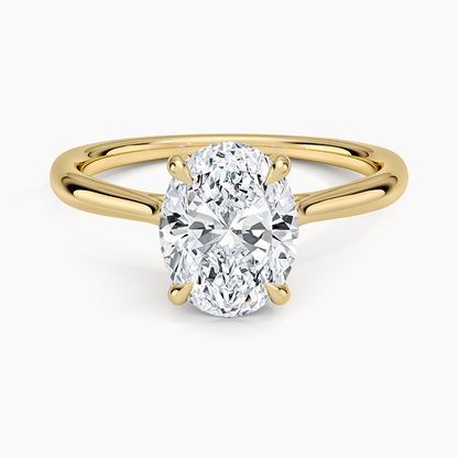 Freesia Cathedral Solitaire Ring - Oval Center Stone