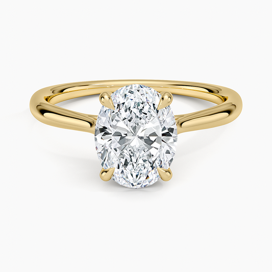 Freesia Cathedral Solitaire Ring - Oval Center Stone