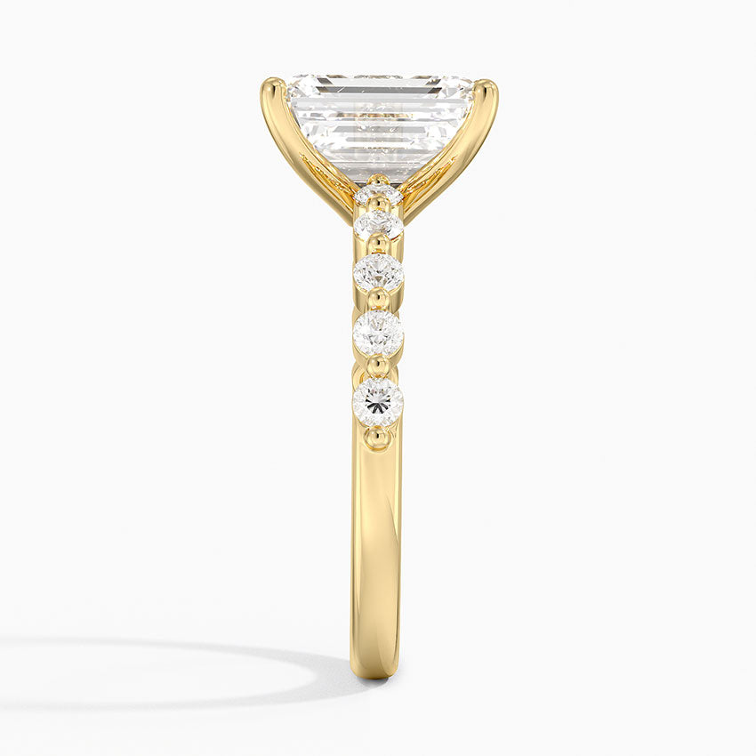 Marseille Half Coverage Diamond Ring (1/4 ct. tw.) - Emerald Cut Center Stone