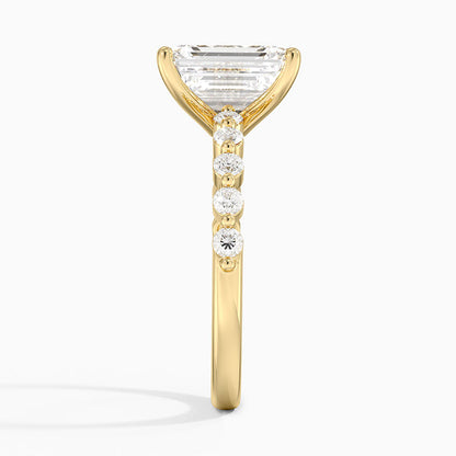 Marseille Half Coverage Diamond Ring (1/4 ct. tw.) - Emerald Cut Center Stone