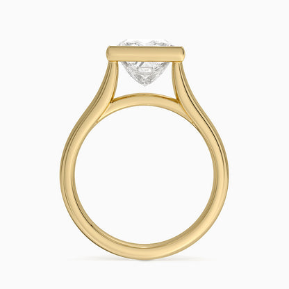 Luna 4mm Bezel Ring - Princess Cut Center Stone