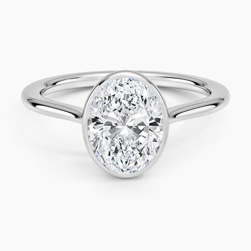 Petite Luna 1.5mm Bezel Ring - Oval Center Stone