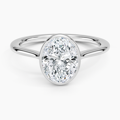 Petite Luna 1.5mm Bezel Ring - Oval Center Stone