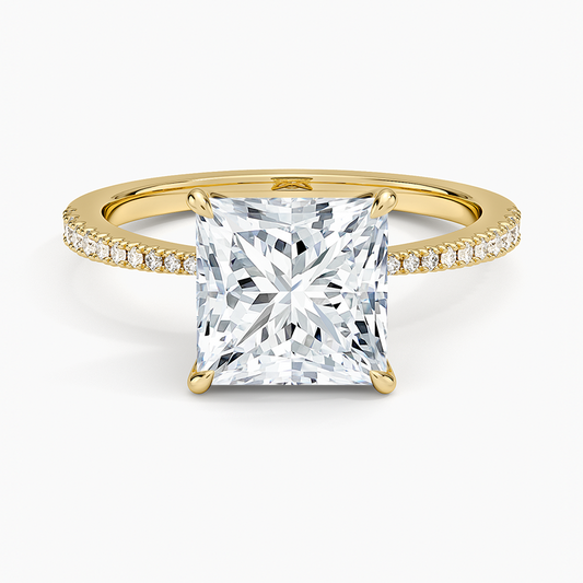 Elena Diamond Ring - Princess Cut Center Stone