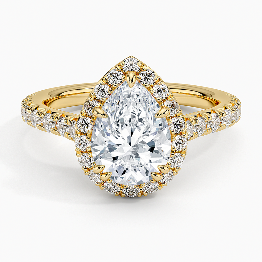 Sienna Halo Half Coverage Diamond Ring (2/3 ct. tw.) - Pear Center Stone