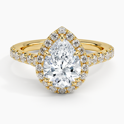 Sienna Halo Half Coverage Diamond Ring (2/3 ct. tw.) - Pear Center Stone