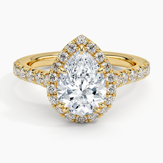 Sienna Halo Half Coverage Diamond Ring (2/3 ct. tw.) - Pear Center Stone