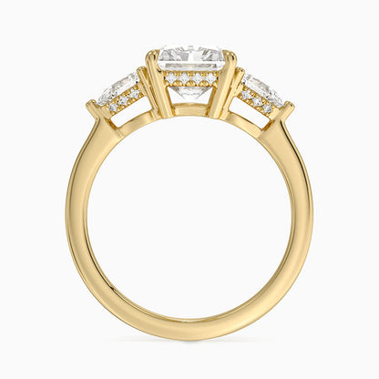 Adorned Opera Three Stone Diamond Ring (1/2 ct. tw.) - Radiant Cut Center Stone