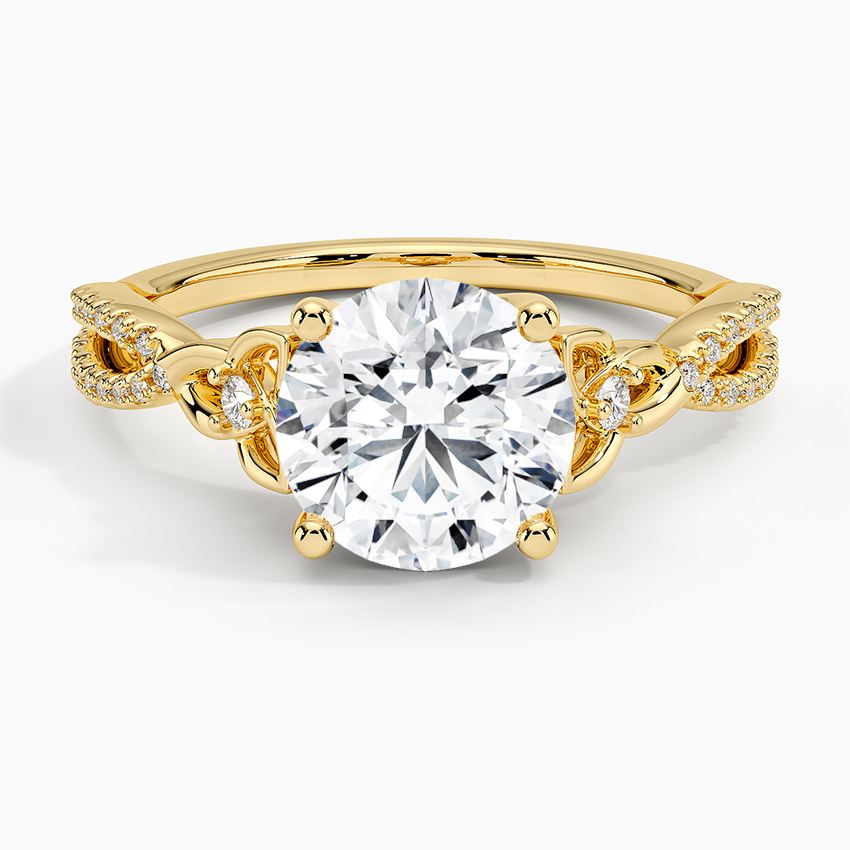 Luxe Celtic Love Knot Diamond Ring - Round Cut Center Stone