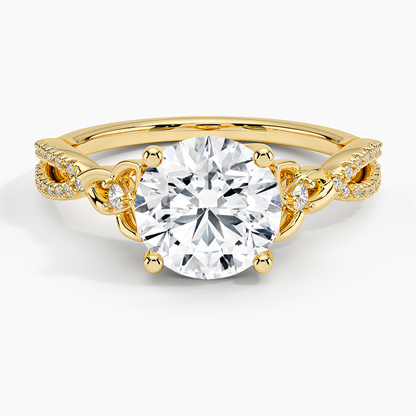Luxe Celtic Love Knot Diamond Ring - Round Cut Center Stone
