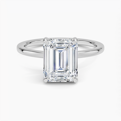 Lumiere 1.5mm Diamond Ring - Emerald Cut Center Stone