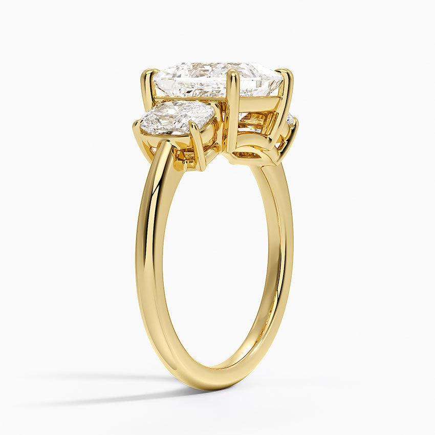 Luxe Faye Elongated Cushion Three Stone Diamond Ring (1 ct. tw.) - Princess Cut Center Stone