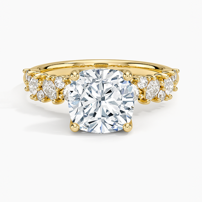 Olivetta Diamond Ring - Cushion Cut Center Stone