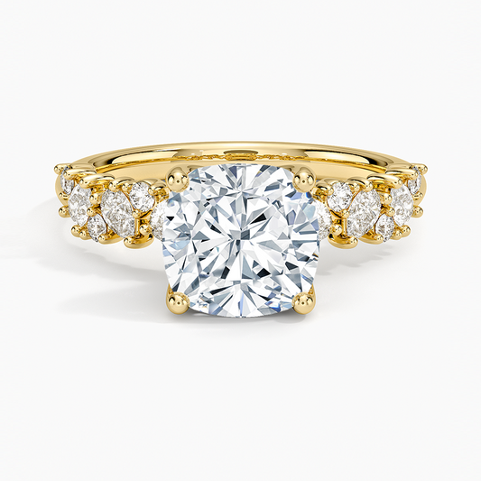 Olivetta Diamond Ring - Cushion Cut Center Stone