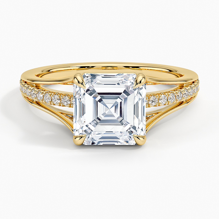 Tressa Split Shank Diamond Ring - Asscher Cut Center Stone