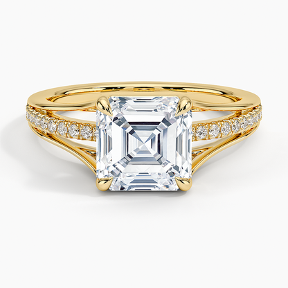 Tressa Split Shank Diamond Ring - Asscher Cut Center Stone