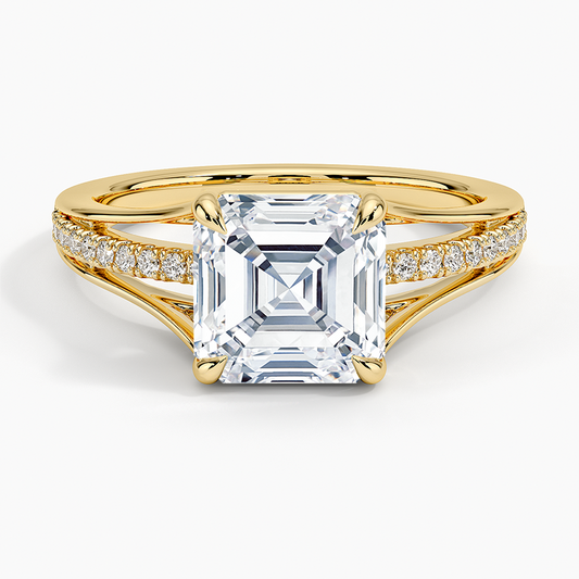 Tressa Split Shank Diamond Ring - Asscher Cut Center Stone