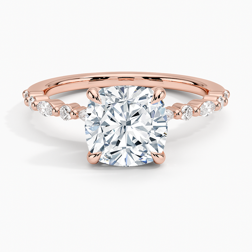 Delicate Versailles Diamond Ring - Cushion Cut Center Stone