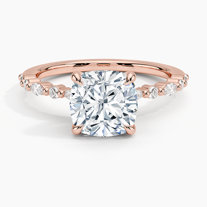 Delicate Versailles Diamond Ring - Cushion Cut Center Stone