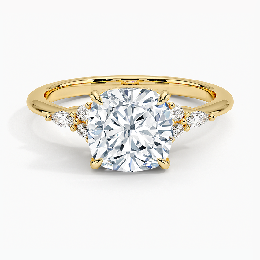 Nadia Diamond Ring - Cushion Cut Center Stone