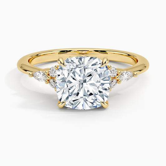 Nadia Diamond Ring - Cushion Cut Center Stone