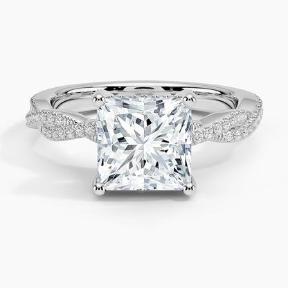 Adorned Luxe Petite Twisted Vine Diamond Ring - Princess Cut Center Stone