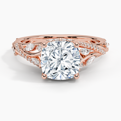 Begonia Vine Diamond Ring (1/2 ct. tw.) - Cushion Cut Center Stone