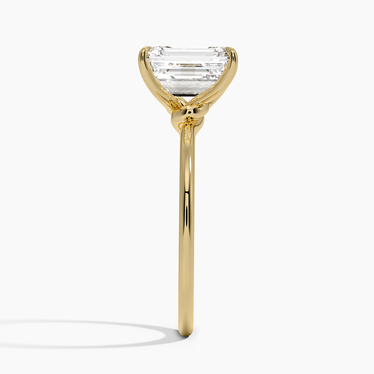 Entwined Solitaire Ring - Emerald Cut Center Stone