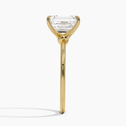 Entwined Solitaire Ring - Emerald Cut Center Stone