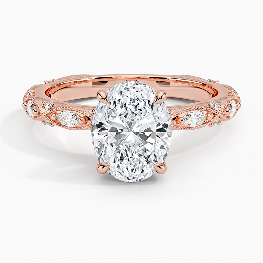 Celestia Milgrain Diamond Ring (1/4 ct. tw.) - Oval Center Stone