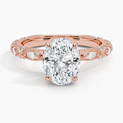Celestia Milgrain Diamond Ring (1/4 ct. tw.) - Oval Center Stone