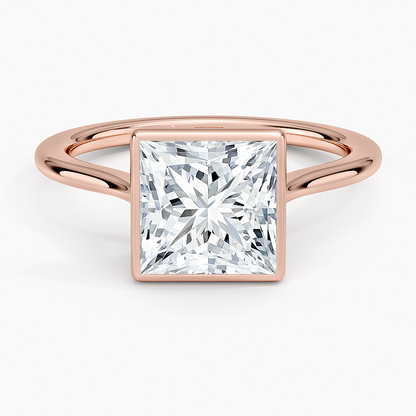 Petite Luna 1.5mm Bezel Ring - Princess Cut Center Stone