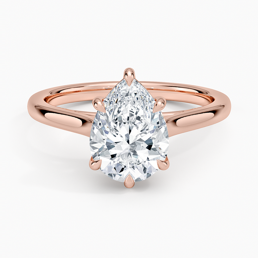 2mm Provence Solitaire Ring - Pear Center Stone