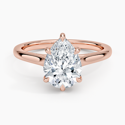 2mm Provence Solitaire Ring - Pear Center Stone