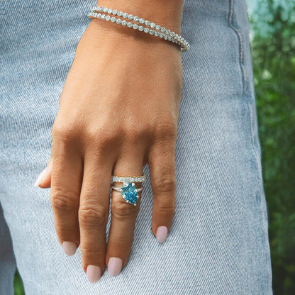 Angled Solitaire Diamond Ring