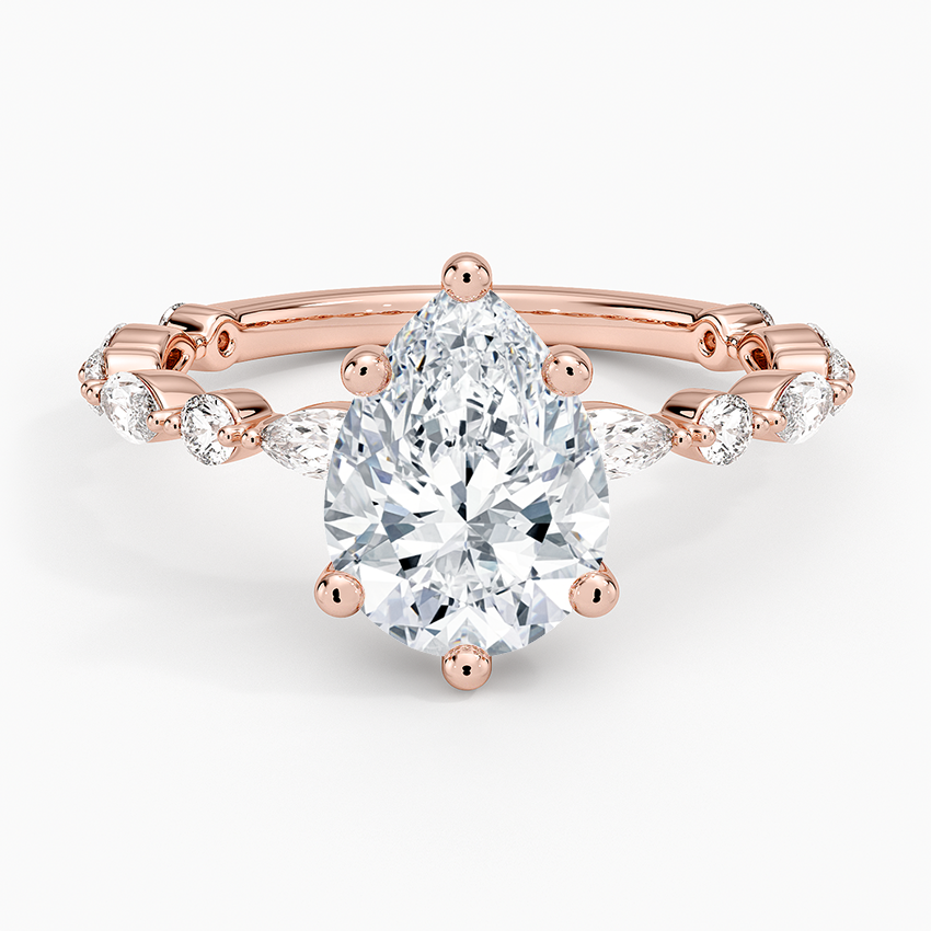 Versailles Three-Quarter Coverage Diamond Ring (1/2 ct. tw.) - Pear Center Stone